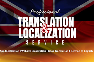 do app localization, website localization, book translation in english to german