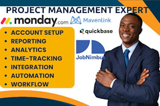 setup jobnimbus monday CRM mavenlink automation quickbase pipeline integration