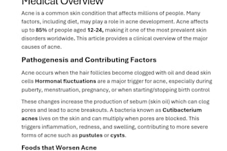 write patient education materials medical articles and research summaries