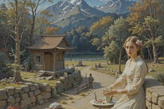 paint landscape in real oil painting