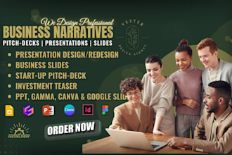 design gamma ai presentation business slides, startup pitch deck with powerpoint
