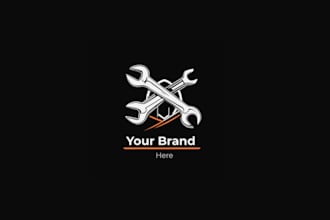 design wrenches, tools, mechanic, repair, hardware and industrial logo