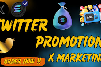 run twitter ads twltter x marketing reach 850k followers sellout solana memecoin