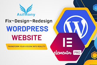fix, design, or redesign your wordpress elementor website