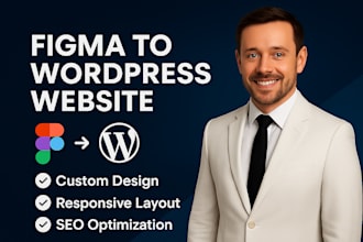 convert figma, canva,  wix, to wordpress and redesign website