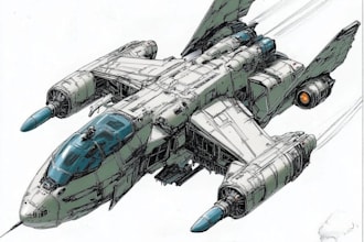 draw scifi futuristic vehicle aircraft spaceship for you