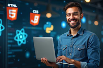 build, rebuild full stack website, using modern frameworks, react, django, next