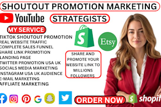 shoutout  promotion youtube twitter instagram share link 120m UK USA audience