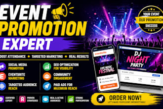 create promo video for webinar, eventbrite, concert event promotion for attendee