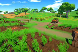 do 3d stylized environment low poly game environment 3d level design in 3d unity