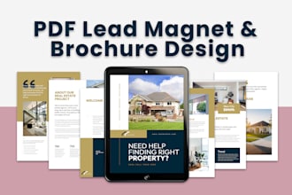 design professional PDF lead magnet, brochure, ebook, workbook, and guides
