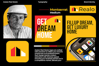 do real estate construction property business logo design