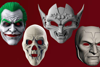 sculpt 3d cosplay helmet 3d mask custom 3d fantasy mask for 3d printing