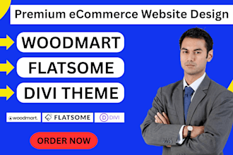 build ecommerce website using woodmart, flatsome and divi theme