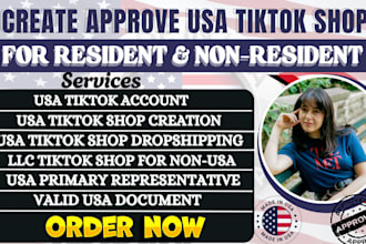 create USA tiktok shop setup tiktok shop USA tiktok shop business representative