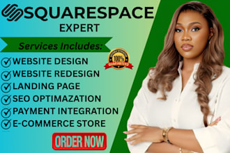 setup a modern squarespace website design or redesign