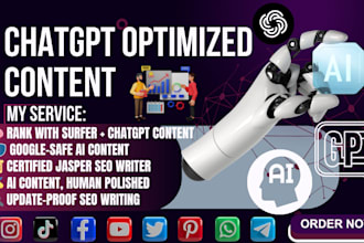 create google safe ai content with jasper, chatgpt, and surfer SEO