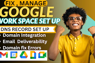 setup, fix, manage google workspace, g suite, email deliverability, dns records