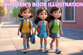 custom illustrations for kids storybooks picture children books, KDP ready cover