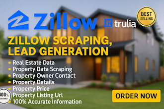 scrape real estate data, property owner details from zillow, realtor, redfin