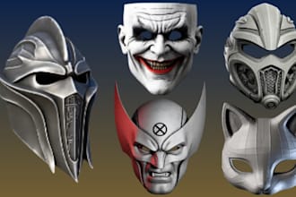 sculpt custom 3d cosplay mask fantasy helmet 3d helmet model cosplay armor