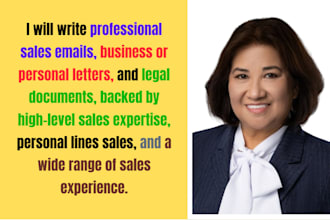 write sales professional emails, business or personal letter, legal documents