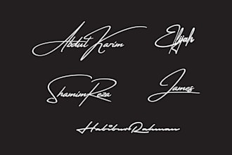 design a modern handwritten signature logo for your brand or personal use