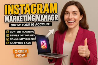 be your social media marketing manager, tik tok manager, instagram, facebook ads
