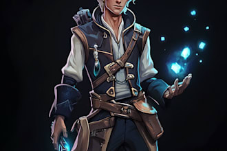 design character fantasy illustration for dnd party