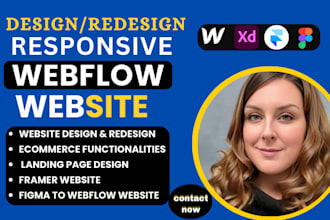 design, or develop webflow website, figma to webflow, framer website as expert