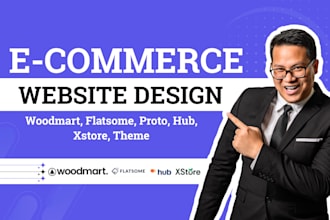 design ecommerce website using woocommerce woodmart, flatsome