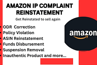 reinstate suspended amazon listing and remove intellectual property violation