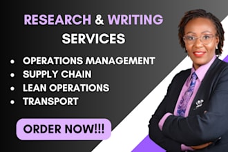 write on operations management, supply chain, lean operations and transport