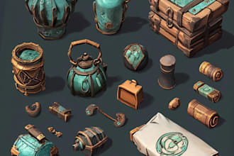 draw props and objects, items for your