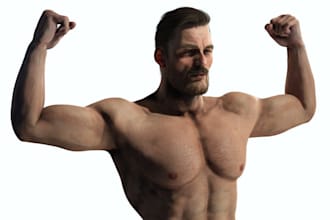 build muscular human character,mannequin skeletons,weight paint,retarget ue5 rig