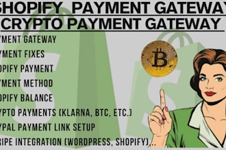 integrate shopify payment gateway stripe paypal klarna crypto payment gateway