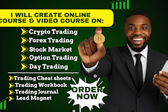 create forex trading video course, stock market ebook, crypto online course