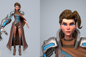 design stylized 3d cartoon character for game animation or 3d printing inblender