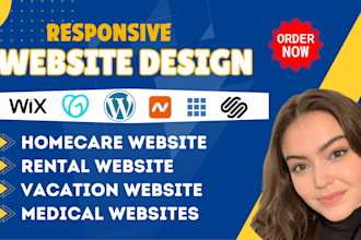 design home care, vacation rental, cleaning website on godaddy bluehost wix, ion