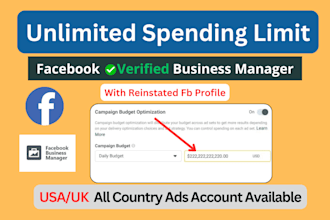 create unlimited spending limit facebook business manager and ads account