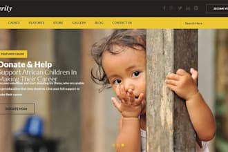 design a responsive nonprofit charity donation website on wordpress or wix