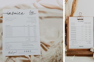 do minimalist business invoice with logo redesign invoice editable letterhead