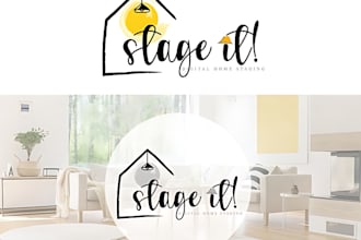 make a modern cleaning, furniture and home furnishing logo design