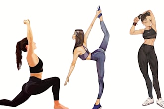 make yoga illustration health  fitness workout plan amazoon ebook