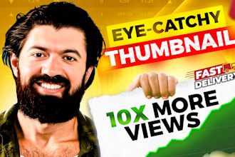 design eye catching attractive clickbait youtube thumbnail in 3hr