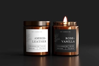 design aesthetic candle labels for your handmade or luxury brand