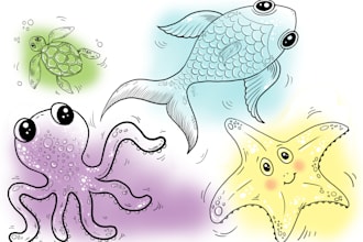 create unique hand drawn art delivered as digital files