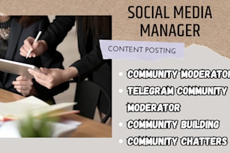 telegram community moderator, memecoin, social media manager, content creation
