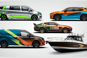 do unique van wrap design, car wrap design, truck wrap design, boat wrap