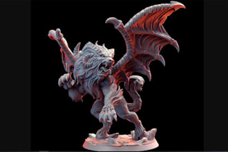 sculpt tabletop mini character, 3d dnd mini creature, detailed dnd miniature,stl